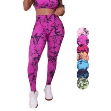 Imagem de Calça Degradê Feminina Legging Tie Dye Academia - MOVEment, Roxo, M