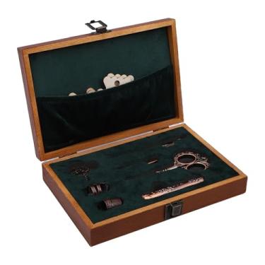 Imagem de Luqeeg Kit de Tesoura para Bordado Vintage, Ferramentas e Gadgets de Costura, Placas para Enrolar Agulhas Dedal Furador Cortador de Linha Conjunto Versátil com Caixa
