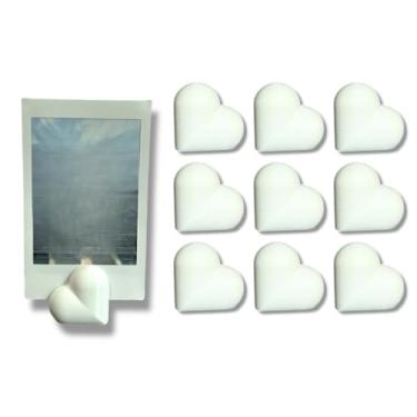 Imagem de Suporte para Fotos e Decoração, Porta-retrato para Casamento e Dia- Base de Apoio para Cartões e Lembranças como Presente(30,Branco PLA)