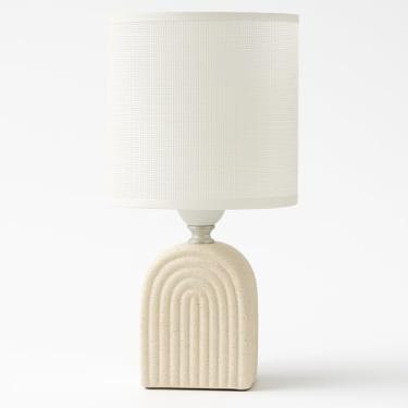 Imagem de Abajur Moderno Decorativo Arcos Luminária de Mesa com fio bivolt decoração para sala quarto e cabeceira (Branco)