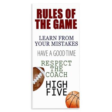 Imagem de Stupell Industries Arte de placa de parede Motivational Rules Of The Game, design de Kim Allen, 17 x 7