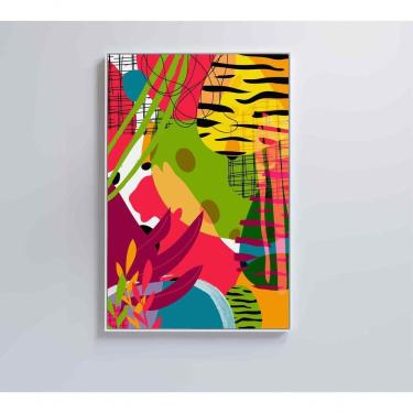 Imagem de Quadro Pintura Aquarela Tropical 4 60x40 Cm Vidro Impresso