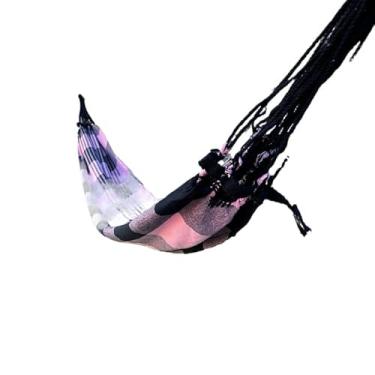 Imagem de REDE DE DESCANSO CASAL GRANDE (Listrada rosa claro com preto)