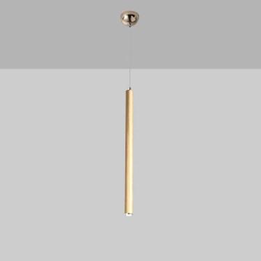 Imagem de Lustre De Ouro Escovado Moderno Led Luz Pendente De Cilindro De Cabeça única Lâmpada Pendente De Tubo Longo De Meados Do Século Luz De Teto Interna Antiferrugem Downlight Su, 3CM*30CM
