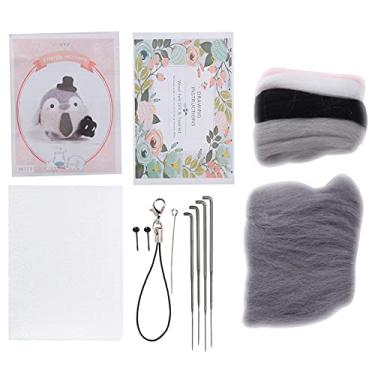 Imagem de Kit de feltro de agulha suprimentos de feltro de lã animal bonito boneca de pelúcia diy fazendo material para iniciantes crianças adultos amantes de artesanato lã fibra de espuma (111# Trabalhadores de escritório de energia)