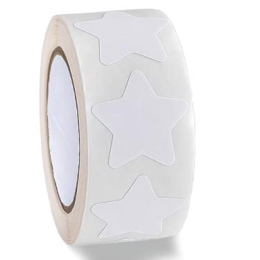 Imagem de 500 peças de adesivos de estrela branca de 2,5 cm adesivos de estrelas brancas grandes etiquetas à prova d'água removível em forma de estrela para artesanato decalques de parede de recompensa
