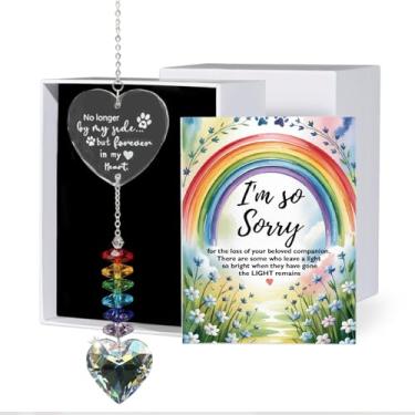 Imagem de K9King Ornamento Memorial Suncatcher - No Longer By My Side - Presente de simpatia pela perda de um ente querido - Criador de arco-íris de cristal - Lembrança de luto - Decoração de cristal pendurado