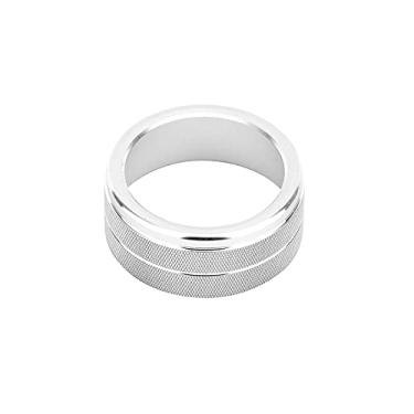 Imagem de Angelguoguo Tampa de anel de botão de ajuste automático de controle de calor de ar condicionado para Volvo S60 V60 XC60 S60 V40 (prata, 1 peça)