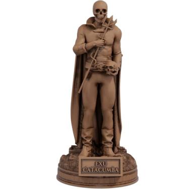 Imagem de Estátua Exu Catacumba Imagem Umbanda Candomblé (Cor Madeira)