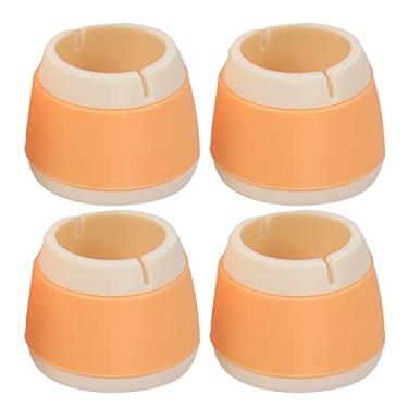 Imagem de Protetores de móveis de silicone antiderrapante absorção de choque resistente ao desgaste 4 pçs cadeira redonda mesa pé cobre tampas mesas cadeiras (Laranja (clique no link do pedido para participar