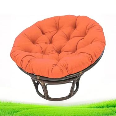 Imagem de Almofada Papasan para cadeira Papasan ao ar livre, almofada de balanço macia espessa para pendurar cadeira Papasan, almofada confortável e durável para pátio, jardim, varanda e uso interno (laranja,
