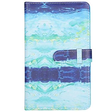Imagem de Álbum de fotos com 96 bolsos, coleção de selos de couro PU requintado, álbum de armazenamento de fotos portátil para memórias (96 peças - cor azul)