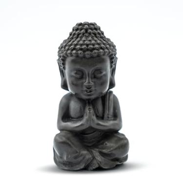 Imagem de OMTRS Estátua de Buda para decoração de casa, escultura zen para interior, pequena estátua de Buda meditando ferrugem natural para decoração de casa Feng Shui (ferro fundido - rezar)