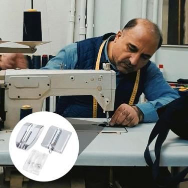 Imagem de 3 peças de pé com zíper invisível, pé de zíper de plástico de liga de zinco para máquina de costura, calcador invisível prateado transparente