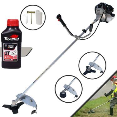 Imagem de Roçadeira Lateral Toyama TBC43H À Gasolina 2 Tempos 43cc 12.000rpm 1,7HP de Potência Completo Com Lâmina 3 Pontas + Carretel Nylon + ÓLEO TOYAMA FG50