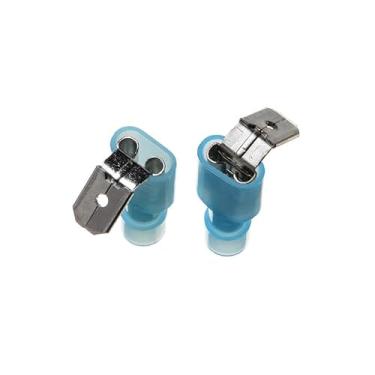 Imagem de Kit de conectores de fio de 100 peças, terminais elétricos de crimpagem Humpback Spade azul isolados à prova d'água