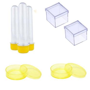 Imagem de 100 Latinhas Acrílicas Tubetes 13Cm Caixinhas 5X5 Amarelo - Belas core