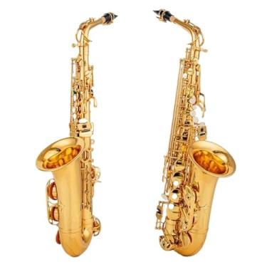 Imagem de Saxofone Saxofone Profissional Alto Drop E Saxofone Alto Ouro Saxofone Alto Com Bolsa Acessório Instrumento (A)