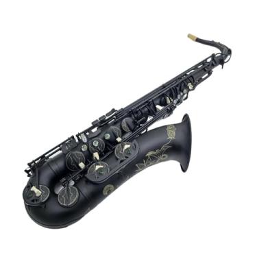 Imagem de Instrumento de saxofone saxofone tenor B plano preto niquelado instrumento musical de nível profissional com acessórios de capa (B)