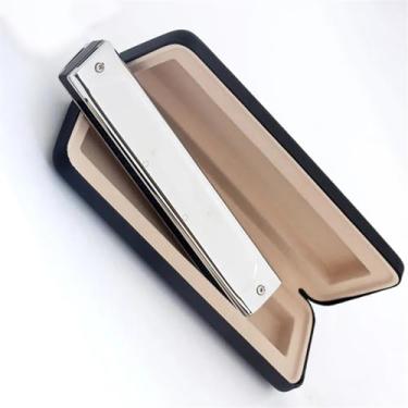 Imagem de Gaita profissional toca gaita 22 furos em C requintada gaita profissional vibra instrumento para tocar harpa