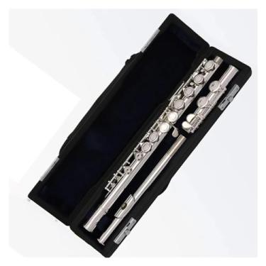 Imagem de Flauta Flauta Esquerda Banhado a Prata 16 Orifícios Fechados Tom C Cobre Branco Corpo Prático