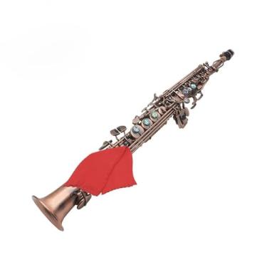 Imagem de Instrumento de saxofone saxofone soprano latão B sax reto plano instrumento profissional com peças de caixa e acessórios (H)