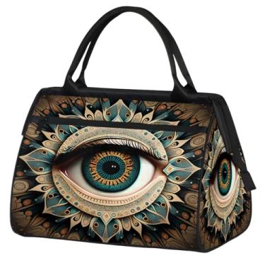 Imagem de Bolsa pequena para o fim de semana para mulheres e homens, estilo mandala, étnico, laranja, dobrável, bolsa de ginástica, bolsa de ginástica, Cor: 5, 15.2*8.3*11.6 inch