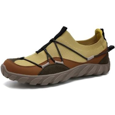 Imagem de WateLves Water Shoes Sapatos masculinos femininos de praia descalço casual sem cadarço para trilha, corrida, caminhada, escalada, Amarelo, 8.5 Women/7 Men