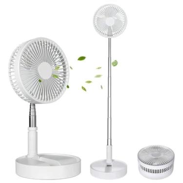 Imagem de Ventilador Portátil Retrátil Dobrável USB – Silencioso, Mini, Recarregável, 4 Velocidades, Cooler de Mesa e Viagem