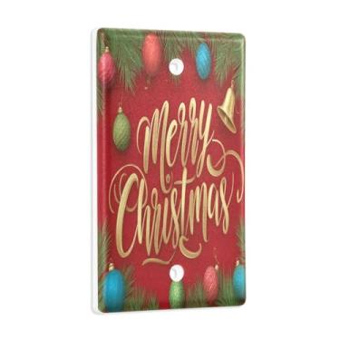 Imagem de Blueangle Placa de parede decoradora de capa em branco, tamanho padrão, capa de interruptor de feliz Natal de 1 gangue para quarto de escritório em casa, 4,53 x 2,76 polegadas (134)