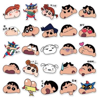 Imagem de Adesivos ShinChans Anime 50 unidades com lápis de cor para decoração DIY