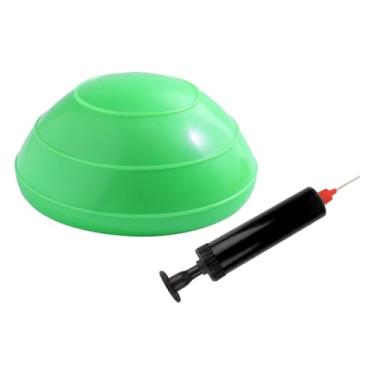 Imagem de KiBcsLic Bola de equilíbrio inflável de 16 cm de diâmetro, prática e portátil, com base antiderrapante e bomba de ar, ideal para academia em casa, ambientes, Verde