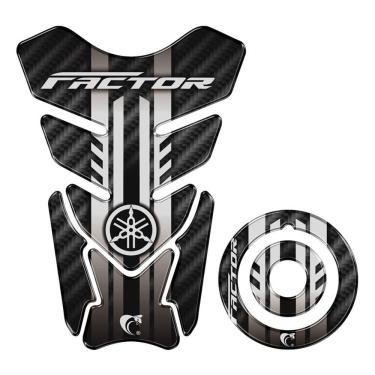 Imagem de Kit Adesivo Protetor Tanque E Bocal Moto Yamaha Factor Preto Cor Preto