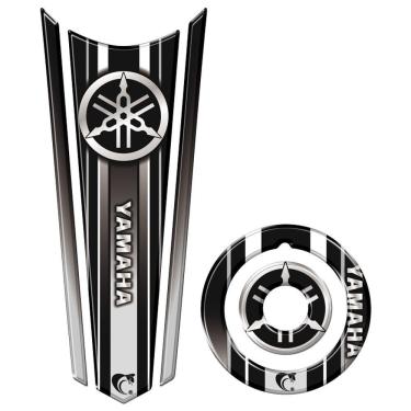 Imagem de Adesivo Resinado Gravata Tanque E Bocal Moto Yamaha Cor Preto