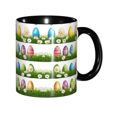Imagem de Zeraoke Canecas de café criativas coloridas com estampa de ovos, personalizadas, presente para a família, tamanho de 325 ml, unissex
