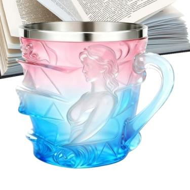 Imagem de Caneca Pilha De Livros - Design Feminino 150 ml,Caneca de Café 3D com Livros Empilhados - Para Mulheres Escritoras Bibliotecárias Leitores Amantes da Leitura Natal
