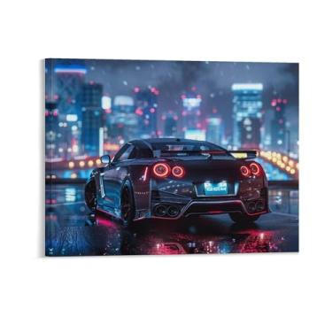 Imagem de HouLaiZhe R35 Esportes Noite Chuvosa Neon Posters Tela Estética Sala Decoração de Parede Impressões Galeria Sala Decoração de Parede para Quarto Sala de Estar Escritório 16 x 20 polegadas (40 x 50 cm)