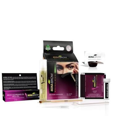 Imagem de MINA Tonalidade normal de henna ibrow com óleo para sobrancelhas (preto)