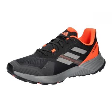 Imagem de adidas Tênis feminino Terrex Soulstride Trail Running para caminhada, Core Black Grey Four Solar Red, 42