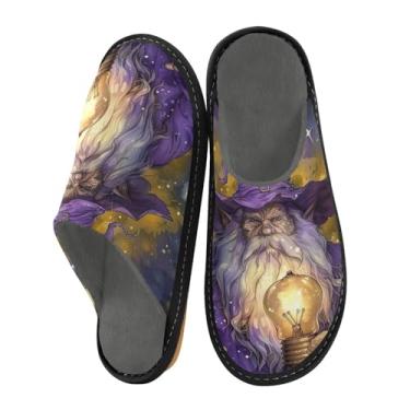 Imagem de STAYTOP Pantufa Wizard Lamp House para mulheres, chinelos masculinos difusos, espuma viscoelástica macia e confortável, antiderrapante para uso interno e externo - 25, A, X-Large