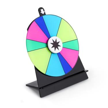 Imagem de Diakey Roda giratória de 15,24 cm, roleta de mesa colorida com suporte Fortune Spin Game para festa, feira, carnaval, 10 compartimentos
