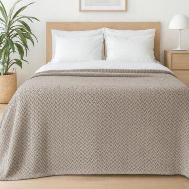 Imagem de Manta Microfibra Liss Queen 220x240cm - Liss Bege