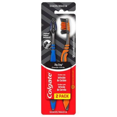 Imagem de Escova Dental Zig Zag Carvão Ativado Colgate 2 unidades