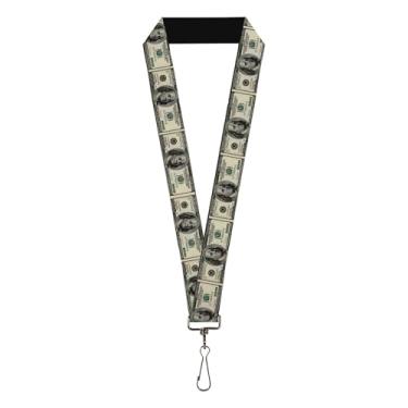 Imagem de Buckle-Down Cordão unissex para adultos – Chaveiro com notas de 100 dólares de 2,5 cm, multicolorido, tamanho único EUA