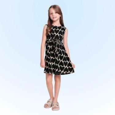 Imagem de Vestido Infantil Verão Corações Preto - Fakini-Feminino