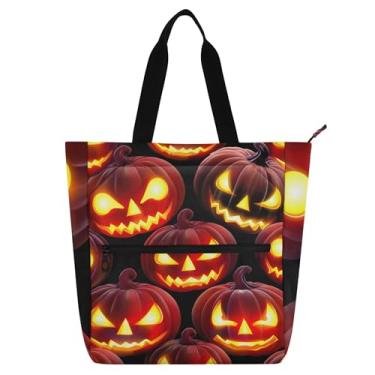 Imagem de GAIGEO Bolsa de lona reutilizável para crianças e mulheres, com zíper, escola, professor, trabalho, viagem, viagem