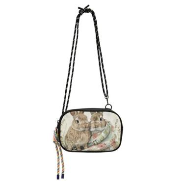 Imagem de TSENQUE Bolsa transversal pequena Spring Bunnies para mulheres, bolsa de celular com alça sobre o ombro, bolsas femininas fofas