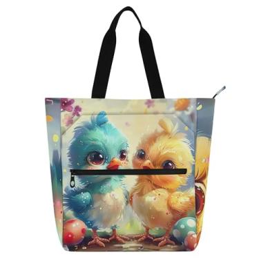 Imagem de Bolsa feminina de desenho animado com ovos de galinhas para trabalho, escola, bolsa carteiro, carteiro, para amantes de livros, presentes