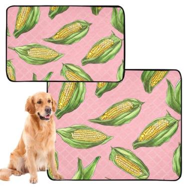 Imagem de TSENQUE Almofada para animais de estimação com estampa floral rosa de milho, reutilizável para animais de estimação, lavável, tapete de urina para cães, à prova d'água, absorvente, pequeno x pacote