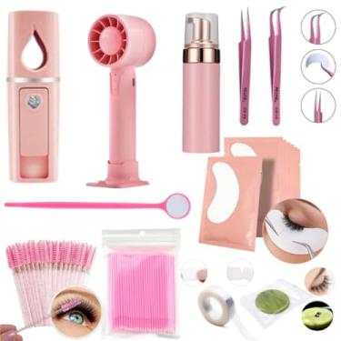 Imagem de Kit Iniciante Extensão Alongamento De Cilios Nano Vaporizador Ventilador Escovinha Microbrush Pinça